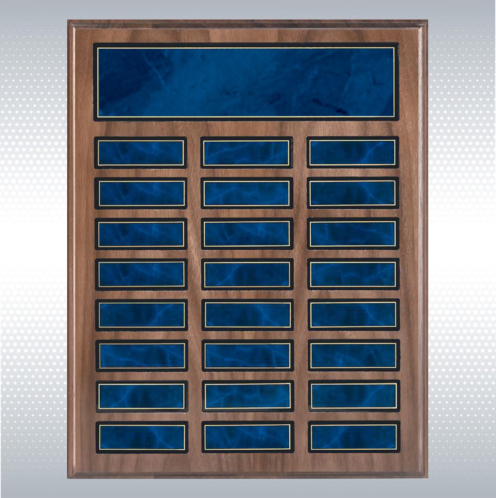 Perpetual Walnut Finish Plaque W/ 24 Plates (12" x 15") 2