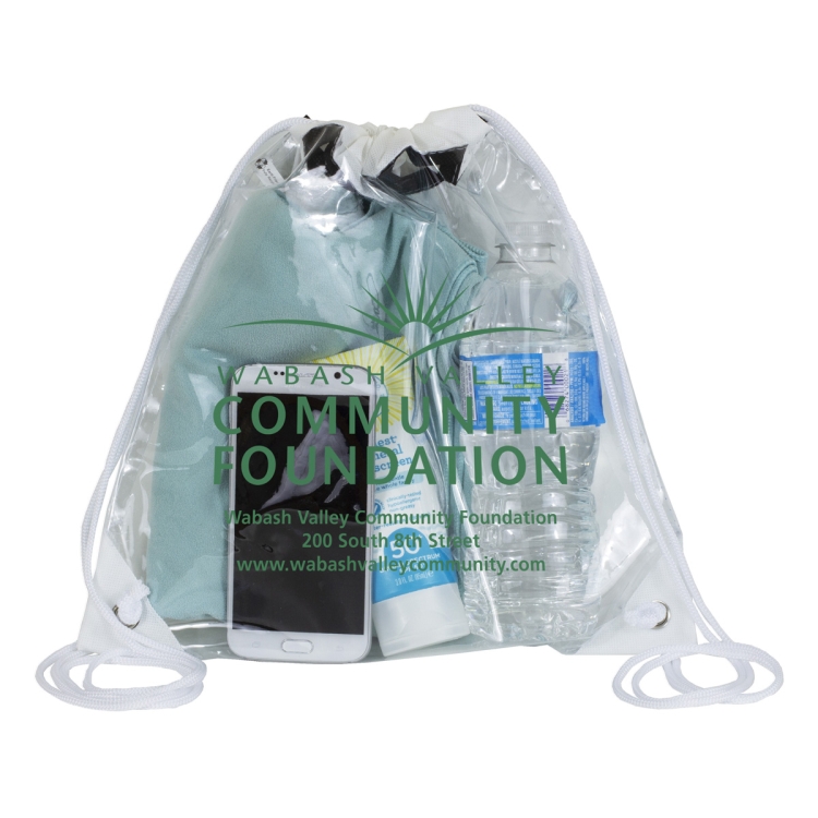 "Harris" Clear Vinyl Stadium Compliant Cinch Pack Backpack 13