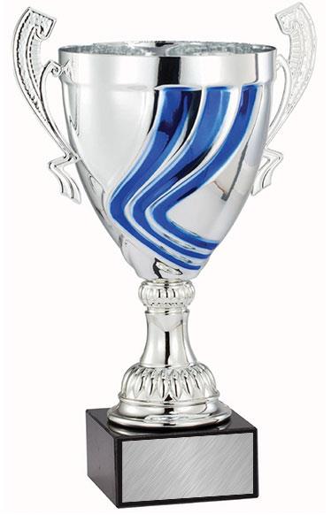 Metal Cup: 16" Silver/Blue Metal Completed Cup Tro 1