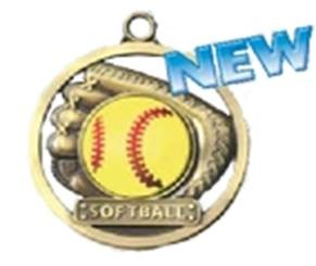 Softball Game Ball Medal, 2" 2