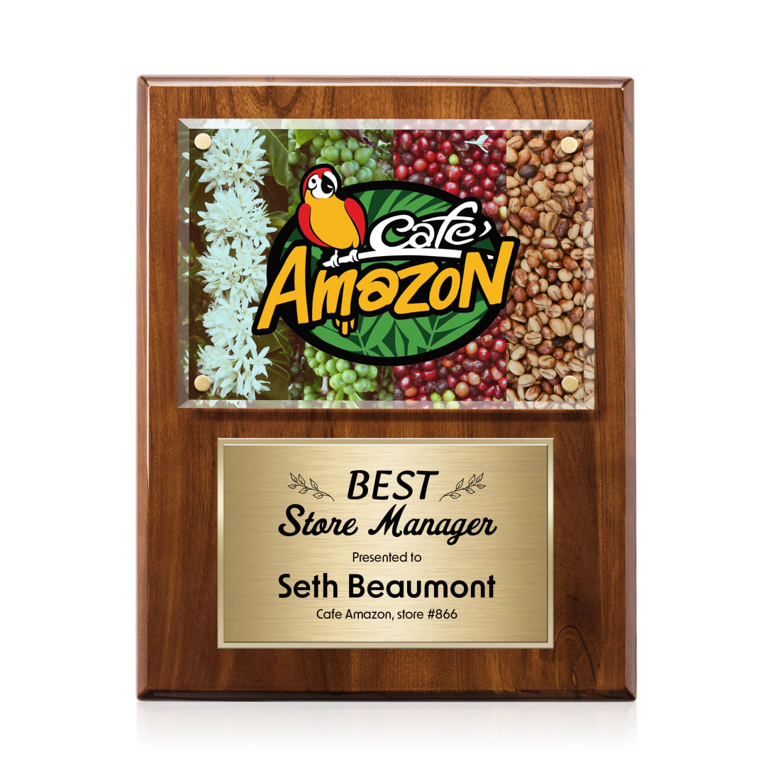 Gossamer VividPrint™ Plaque - Walnut/Gold 6