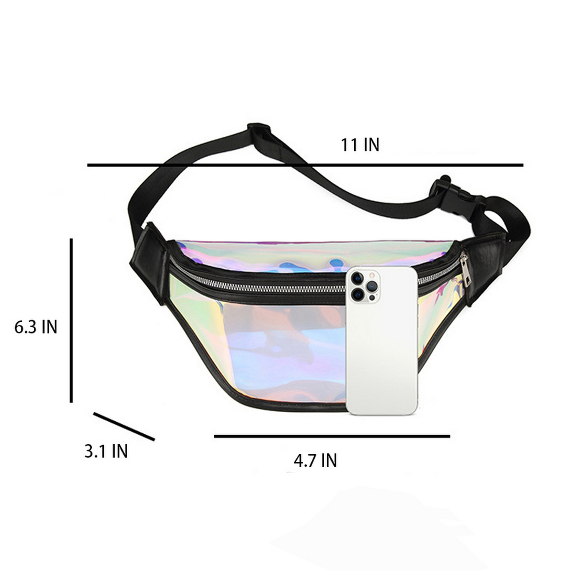 Tpu Laser Sports Fitness Transparent Mobile Phone Waist Bag 5
