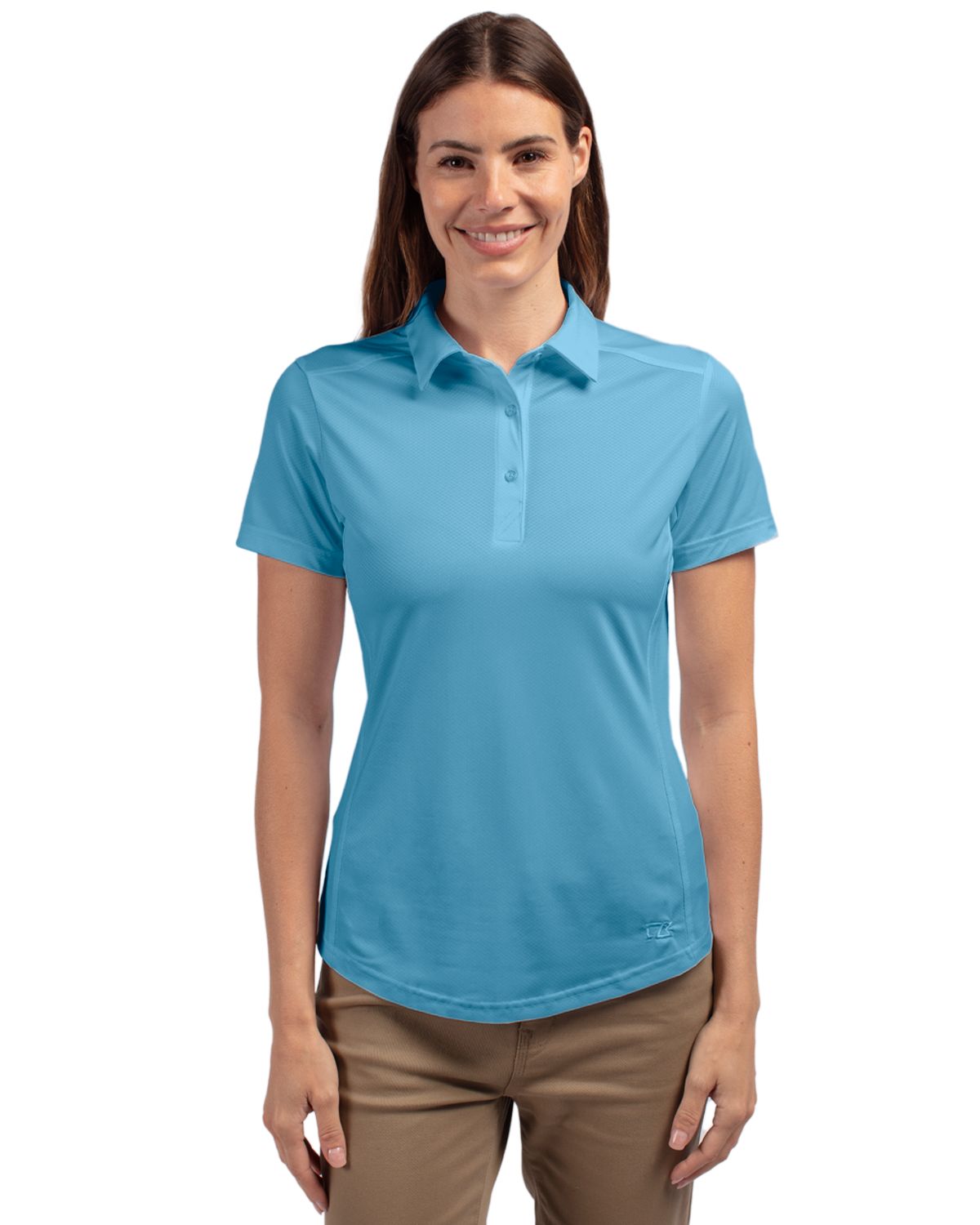 Prospect Eco Textured Stretch Recycled Womens Short Sleeve Polo