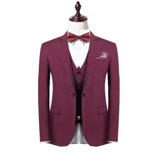 Stylish Men's Slim Suit Three Piece with One Center Button