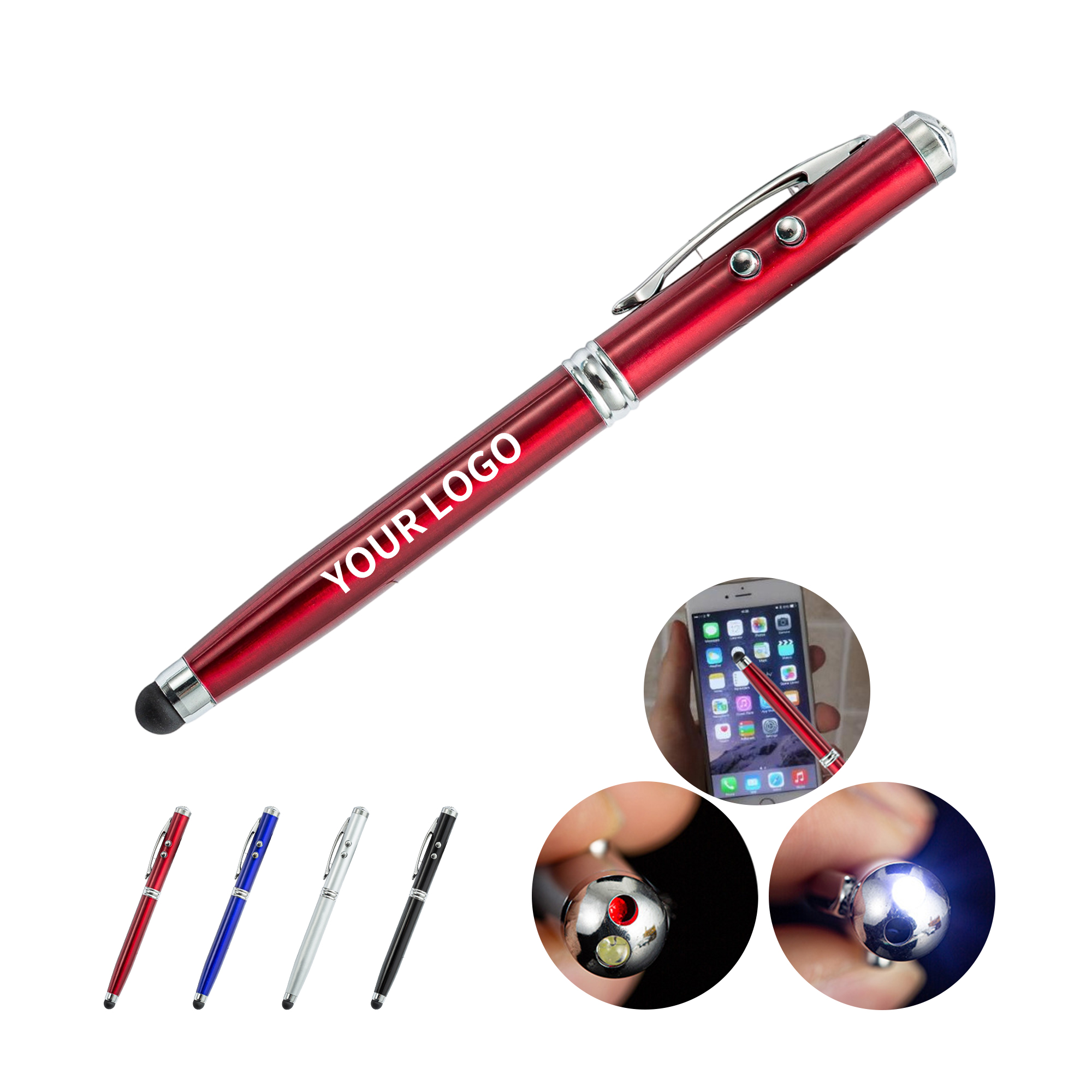 Laser LED Touch Screen Pen with 4 Functions for Office Use 2