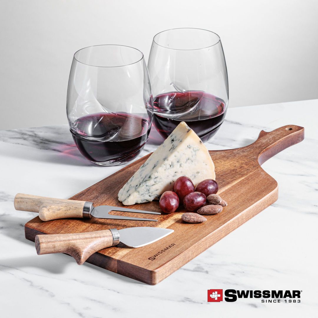Swissmar® Paddle Board & 2 Bartolo Stemless Wine 7