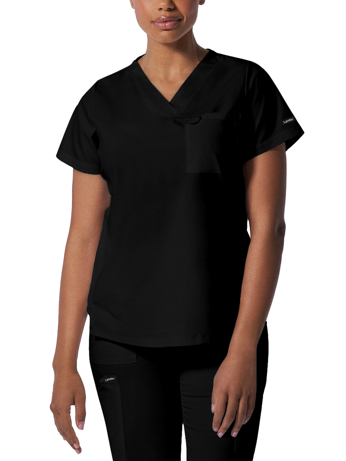 Landau - ProFlex - Women's Two-Pocket Back Princess Seamed V-Neck Top 35
