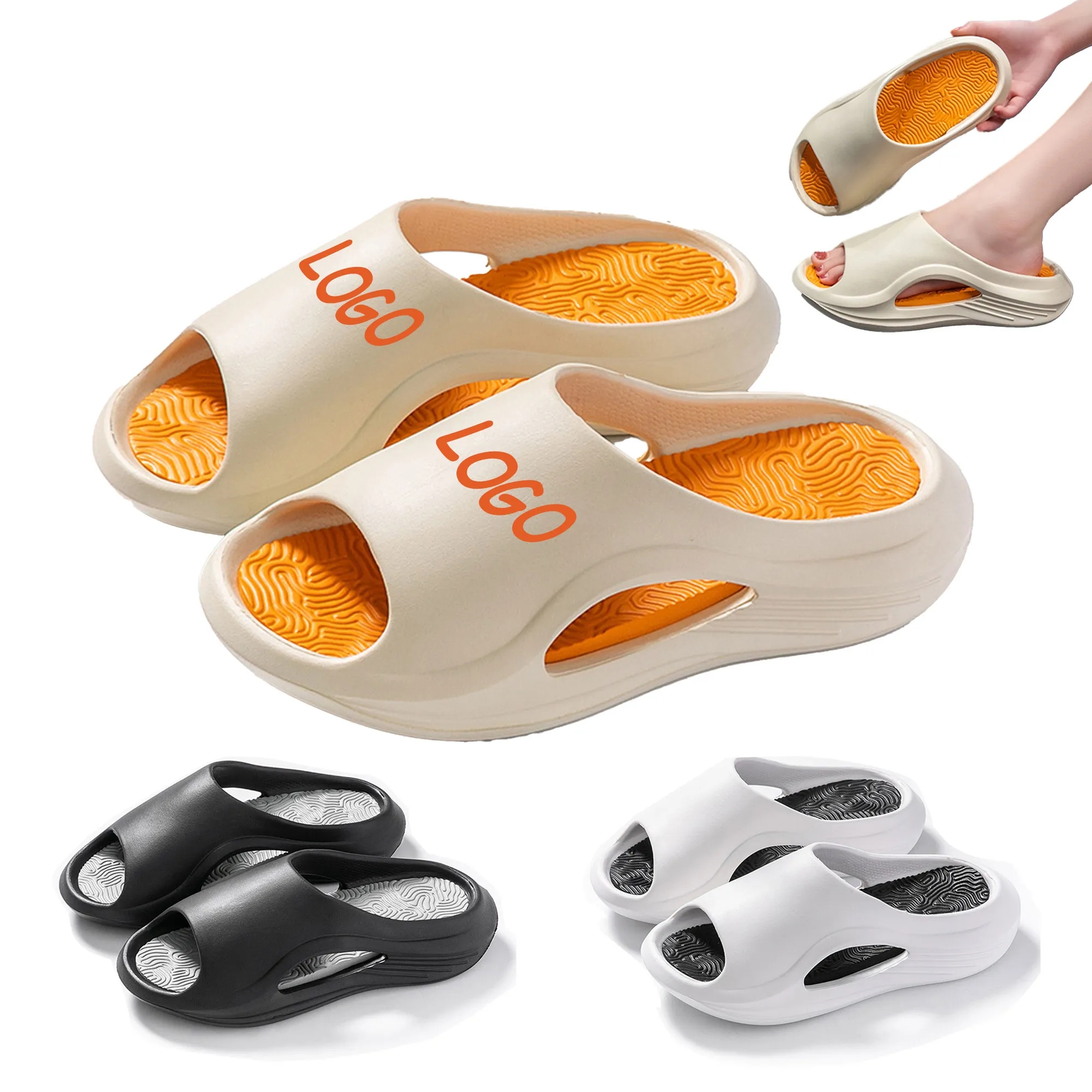 MOQ 30 Casual Sports Slippers Outdoor Thick Sole Beach 3