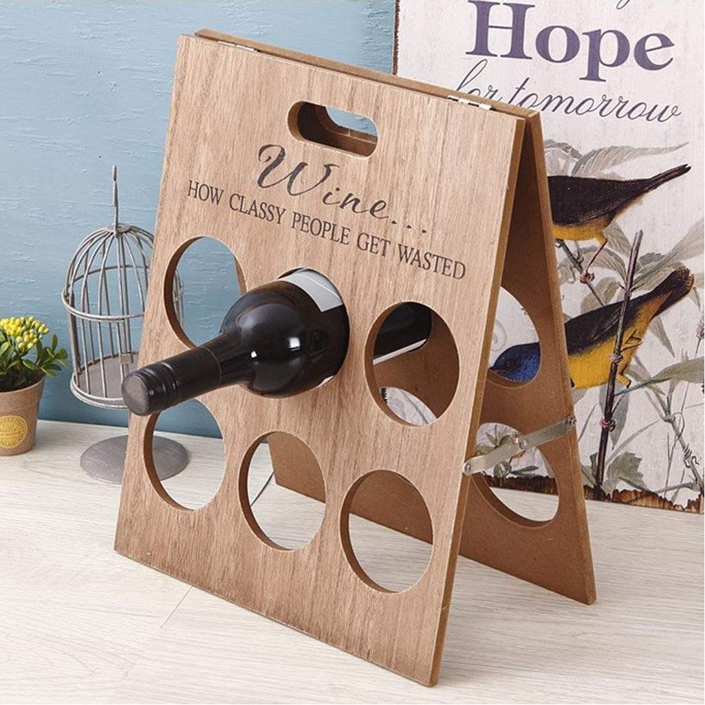 6 Bottle Wood Wine Stand 3