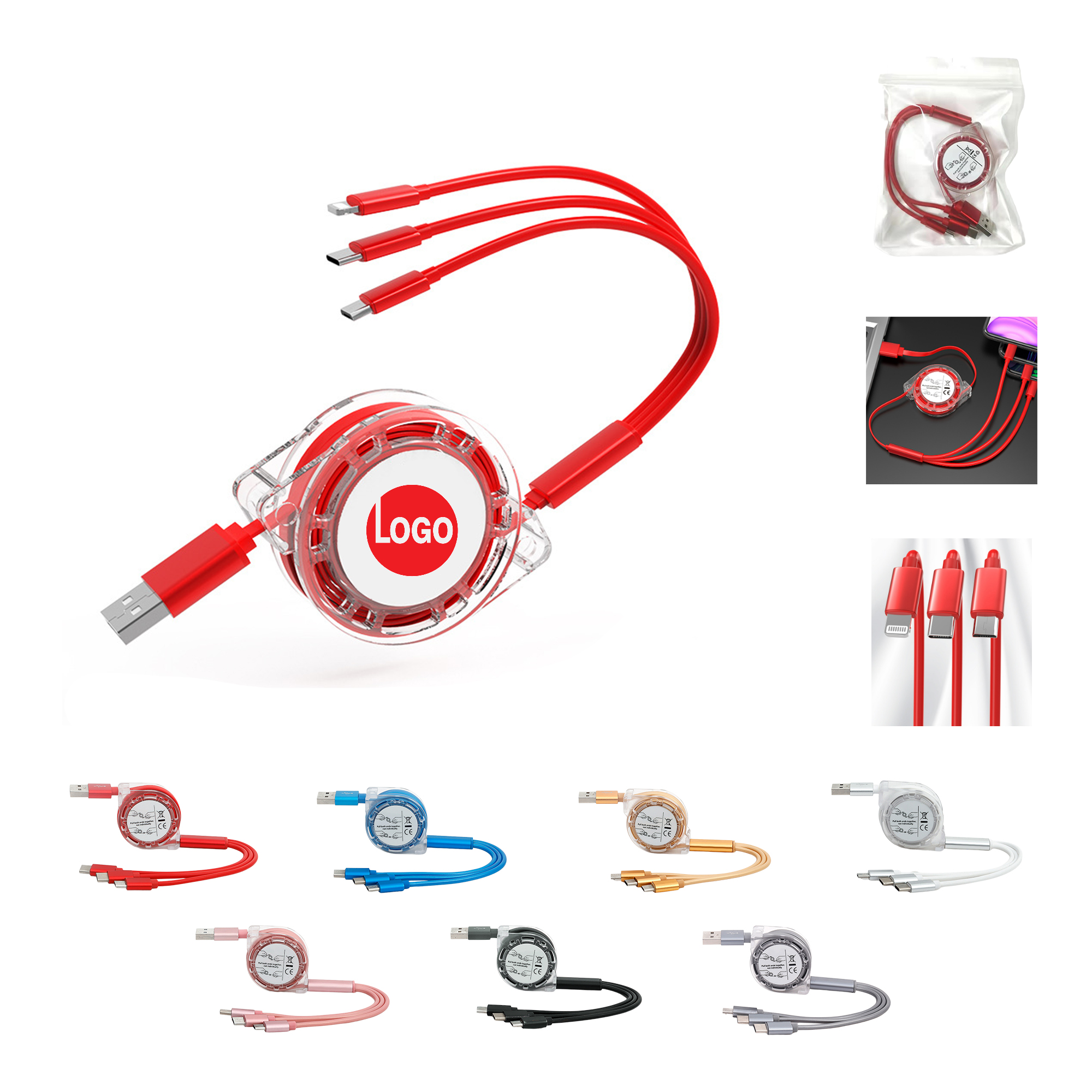 Retractable 3 in 1 Multiple Charging Cable 2