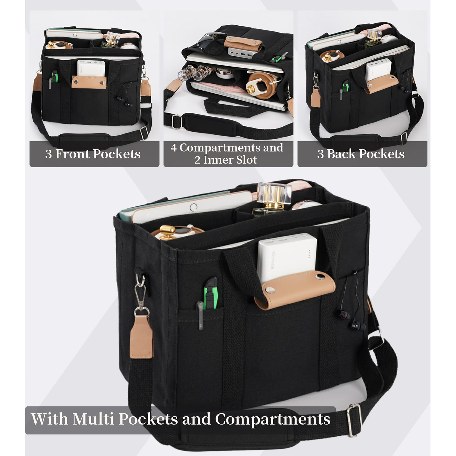 Large Capacity Multi Pockets Crossbody Bag 5