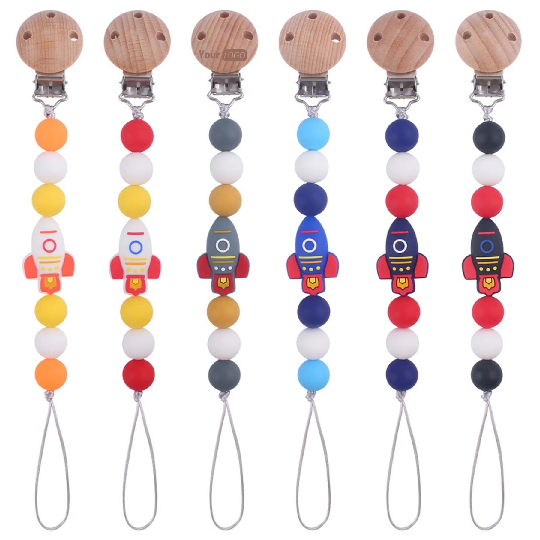 Cartoon Rocket Pacifier Chain 6