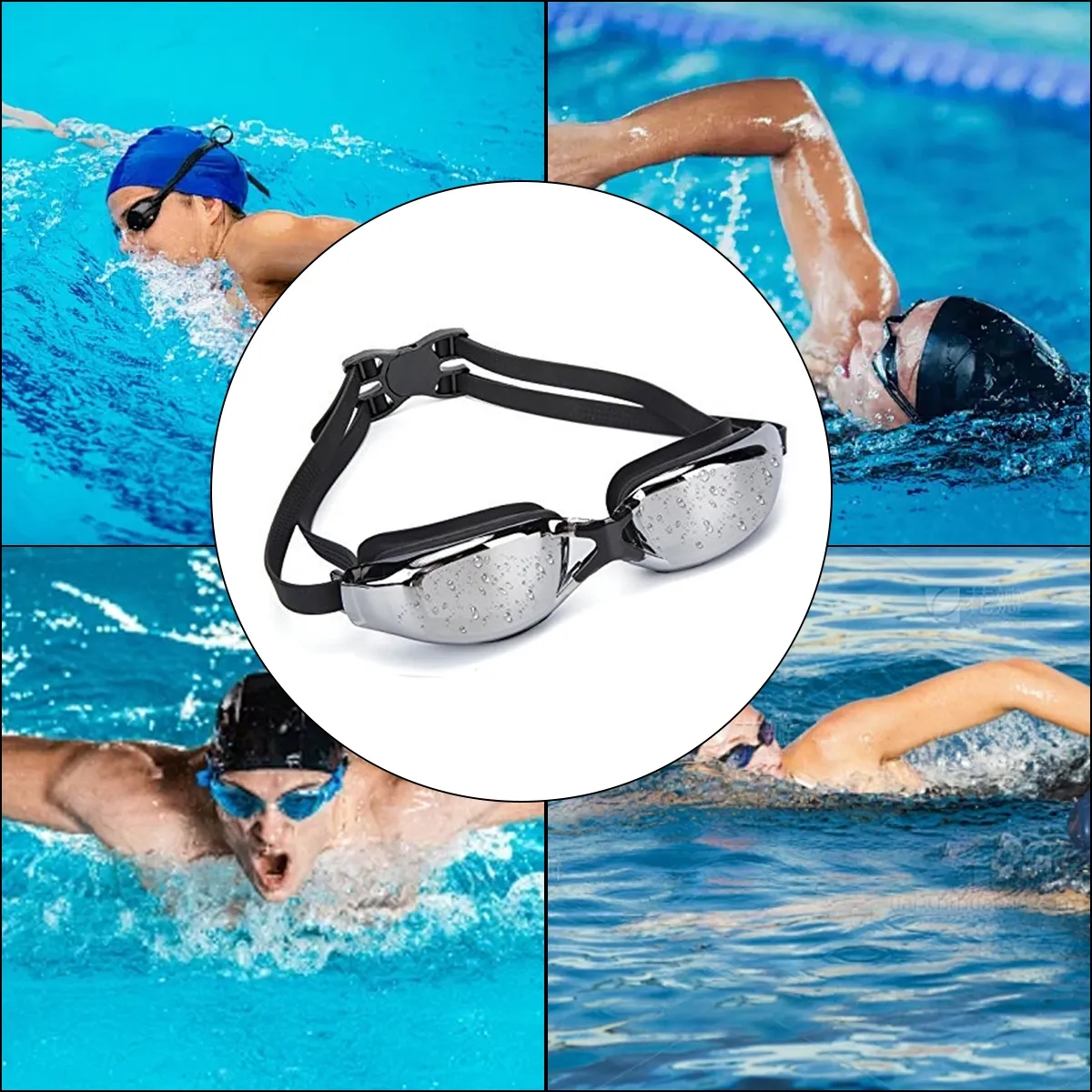 Anti-Fog UV Protection Swimming Goggles with Case 2