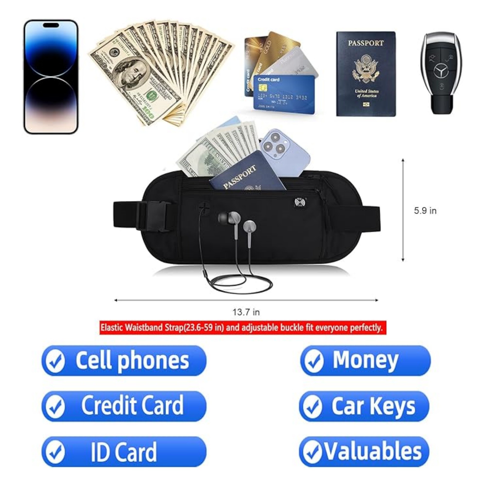Slim Hidden Waist Wallet 3