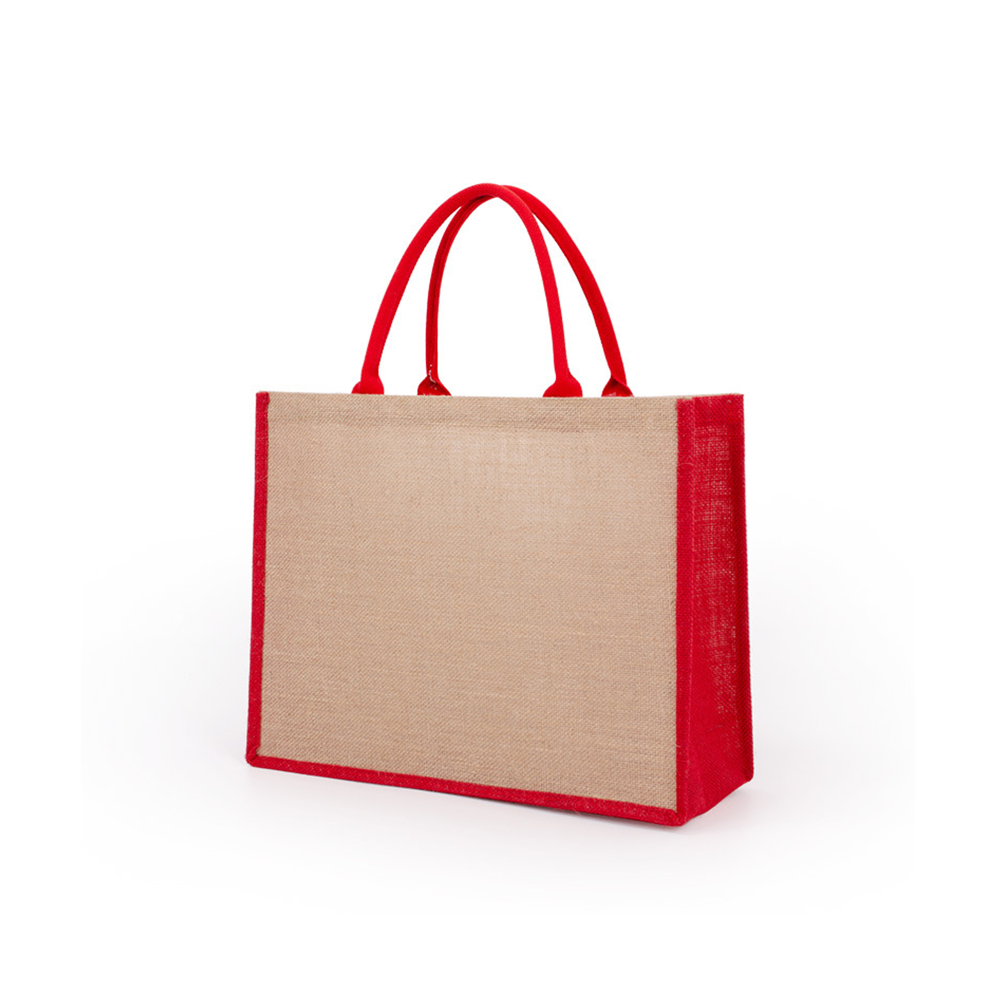 Jute Fabric Large Capacity Shopping Tote Bag, custom tote bag with logo imprint 4