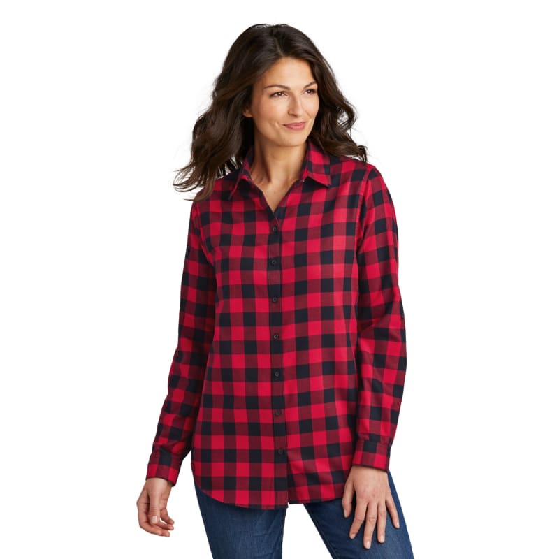 Port Authority Ladies Plaid Flannel Tunic . 15