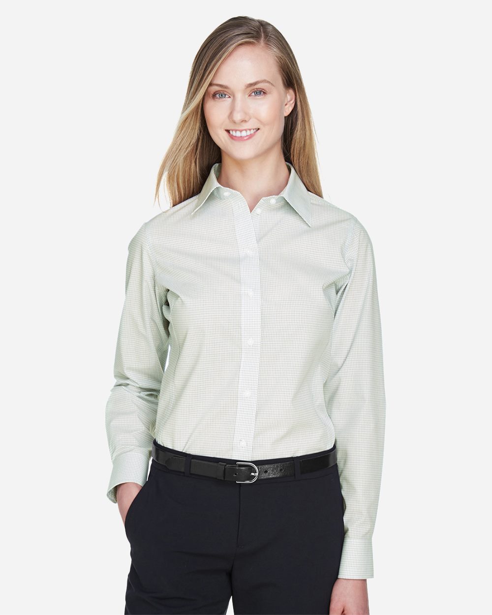 Women's Crown Collection® Micro Tattersall Woven Dress Shirt - DG510W 21
