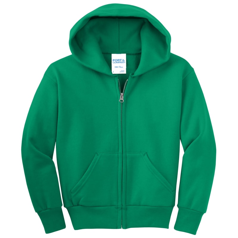 Port & Company - Youth Core Fleece Full-Zip Hooded Sweatshirt. 40