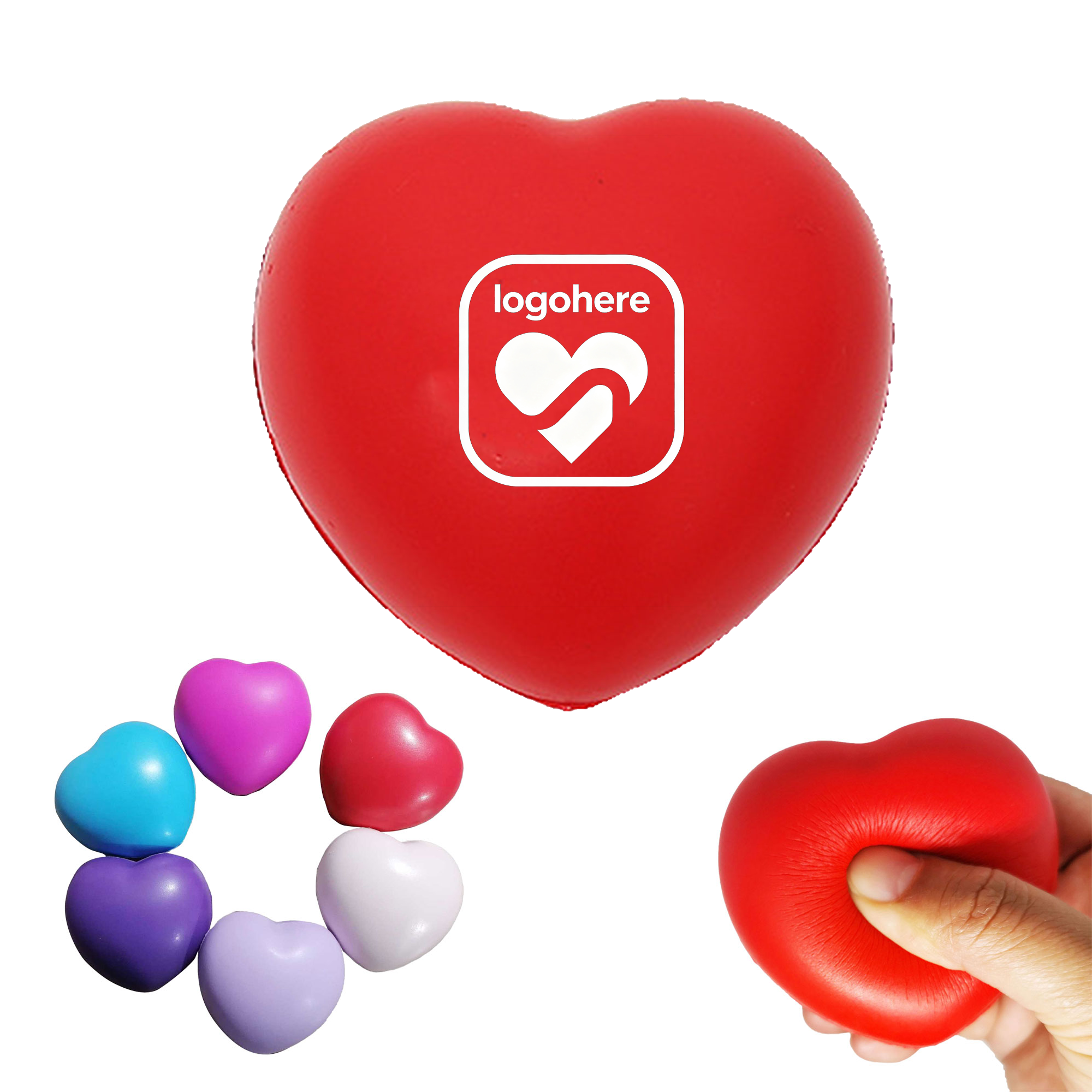 MOQ 50 Mini PU Heart Stress Reliever 2