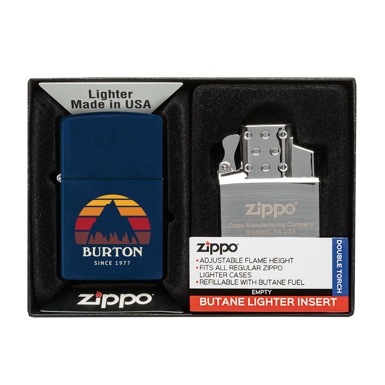 Matte Zippo® Lighter & Double Butane Insert Gift Set 9