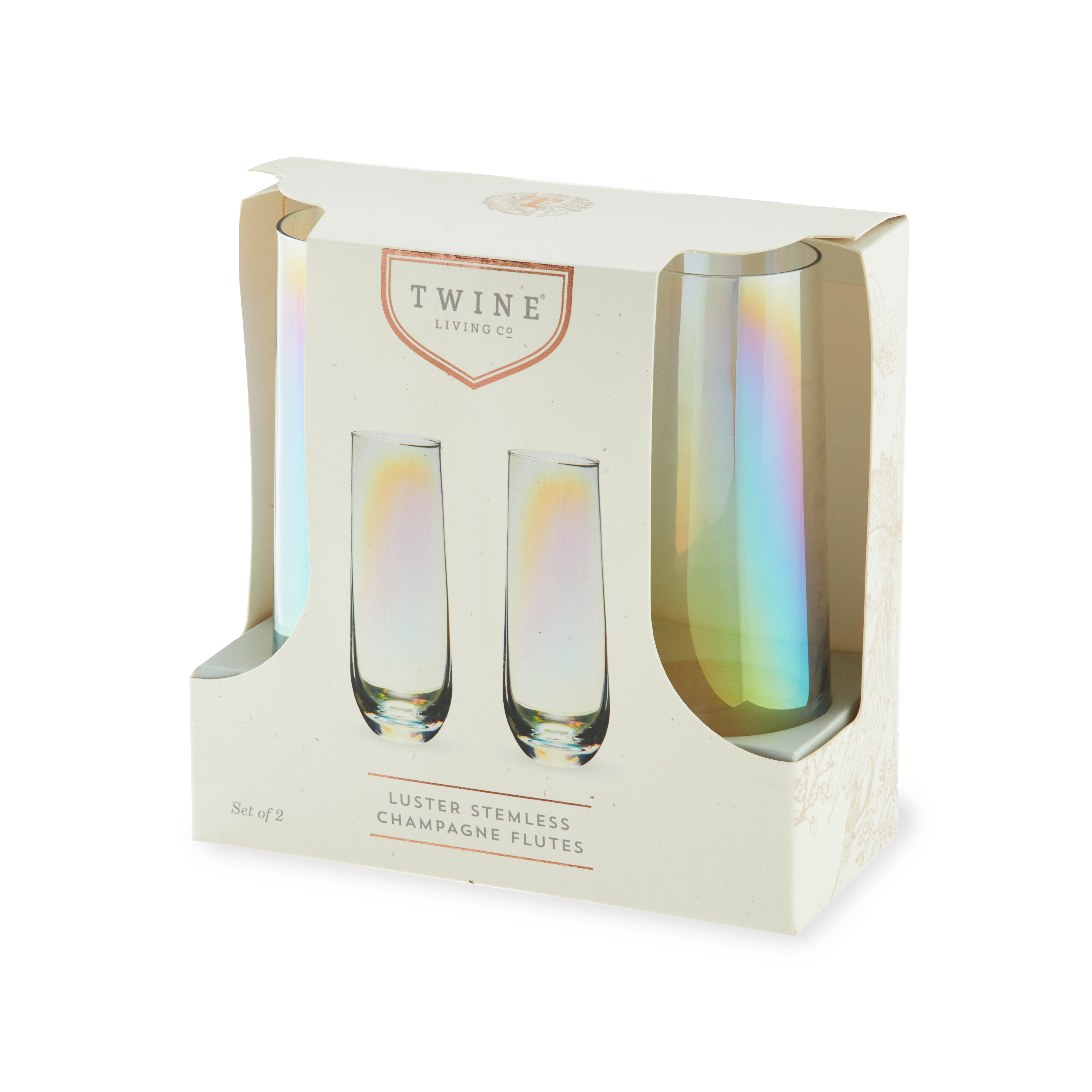 Twine Living® Luster Stemless Champagne Flute, set of 2 7