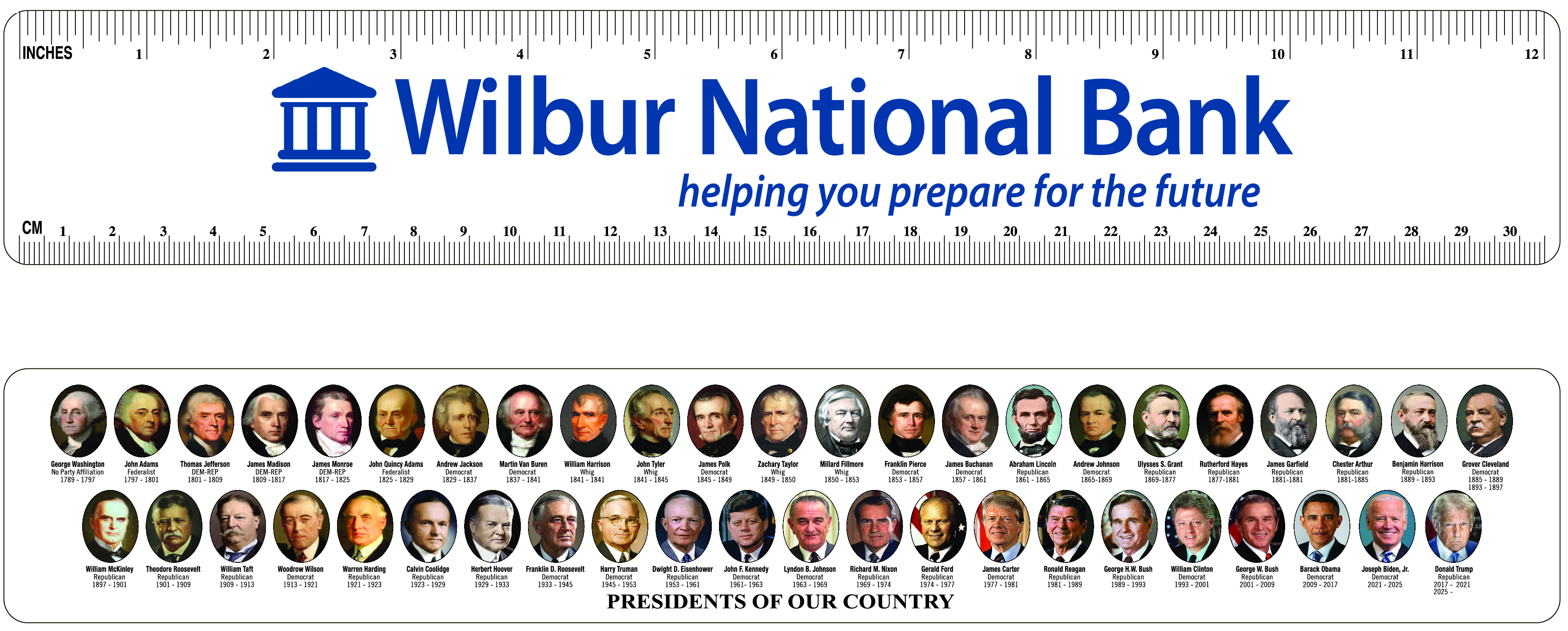 Ruler, 12" Presidents 2