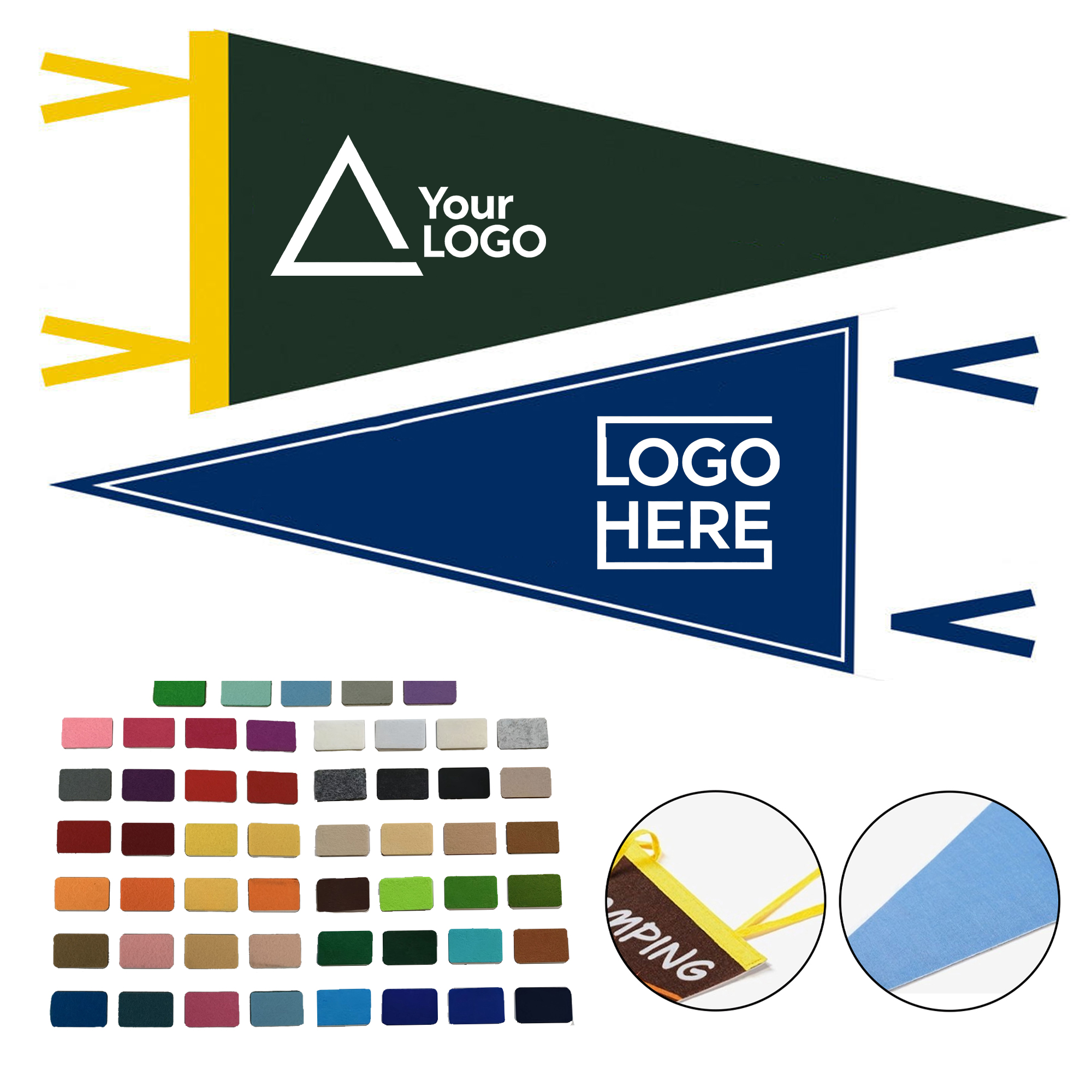 Full Color Felt Pennant Triangle flags 1