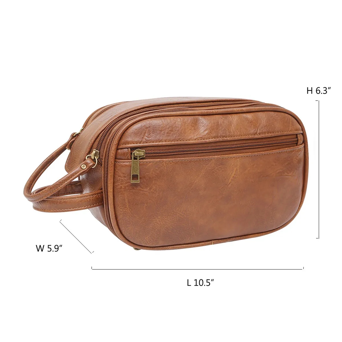PU Leather Toiletry Bag Men Travel Large Capacity Waterproof 2
