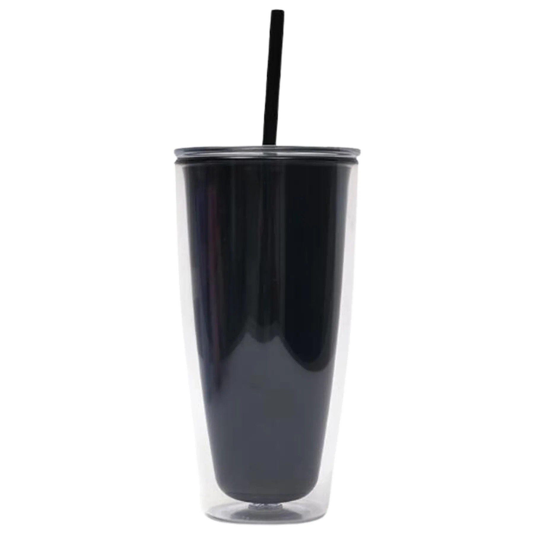 25.4 Oz Double-Layer Plastic Straw Cup W/ Lid 3