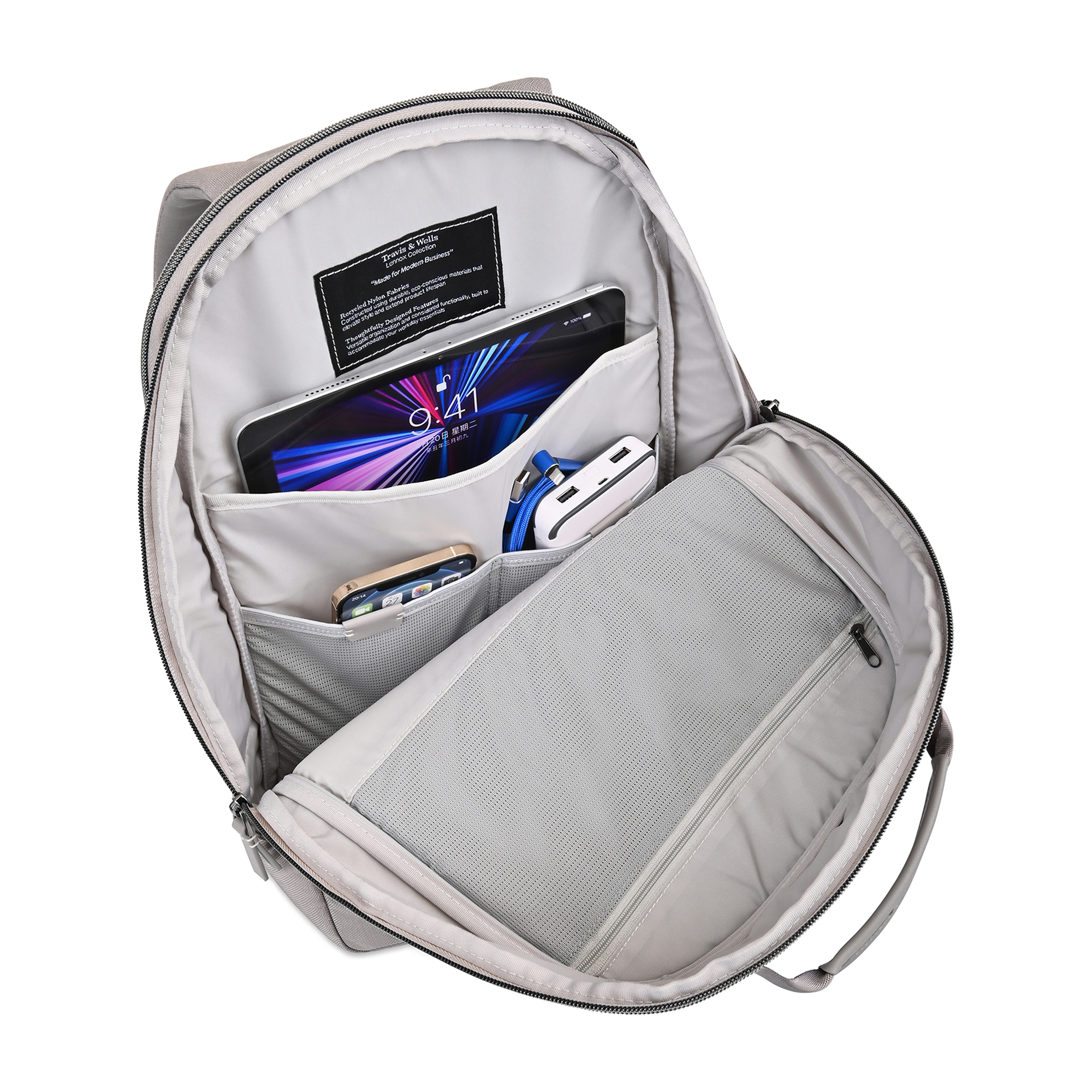 Travis & Wells® Lennox Recycled Nylon Laptop Backpack 34