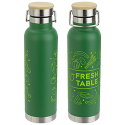 Cusano 22 oz Vacuum Insulated Stainless Steel Bottle with Bamboo Cap, custom water bottle with logo imprint 11