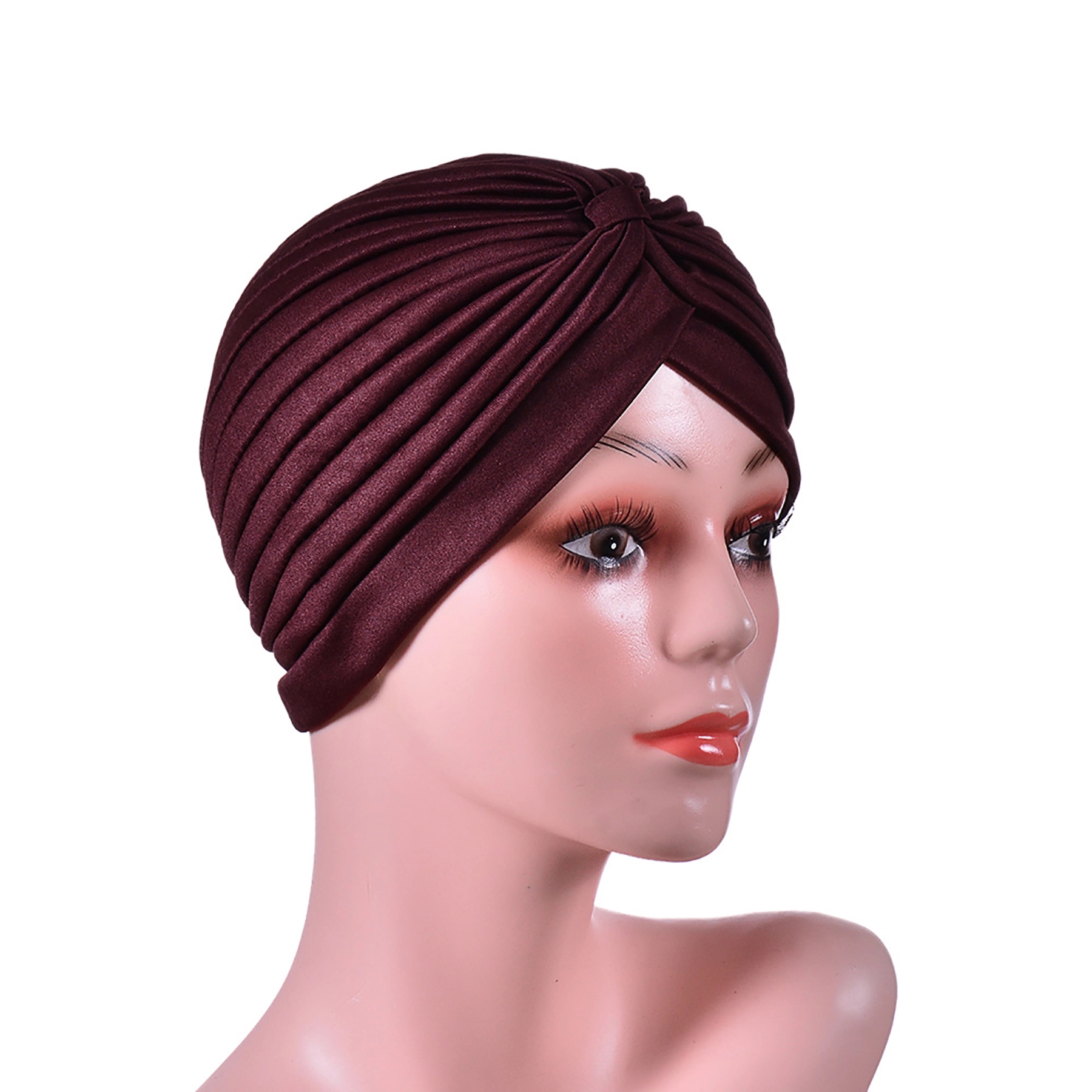 Stretch Turban Head Wrap Polyester Cap India 5
