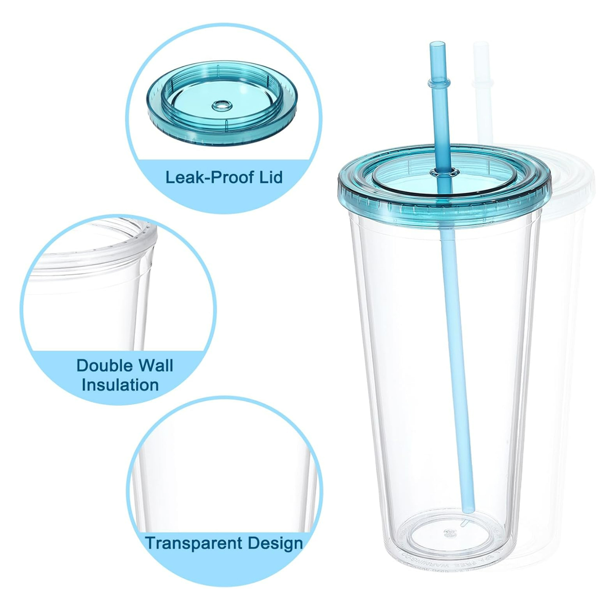 32Oz. Acrylic Tumbler with Lid and Straw for Drinks 3