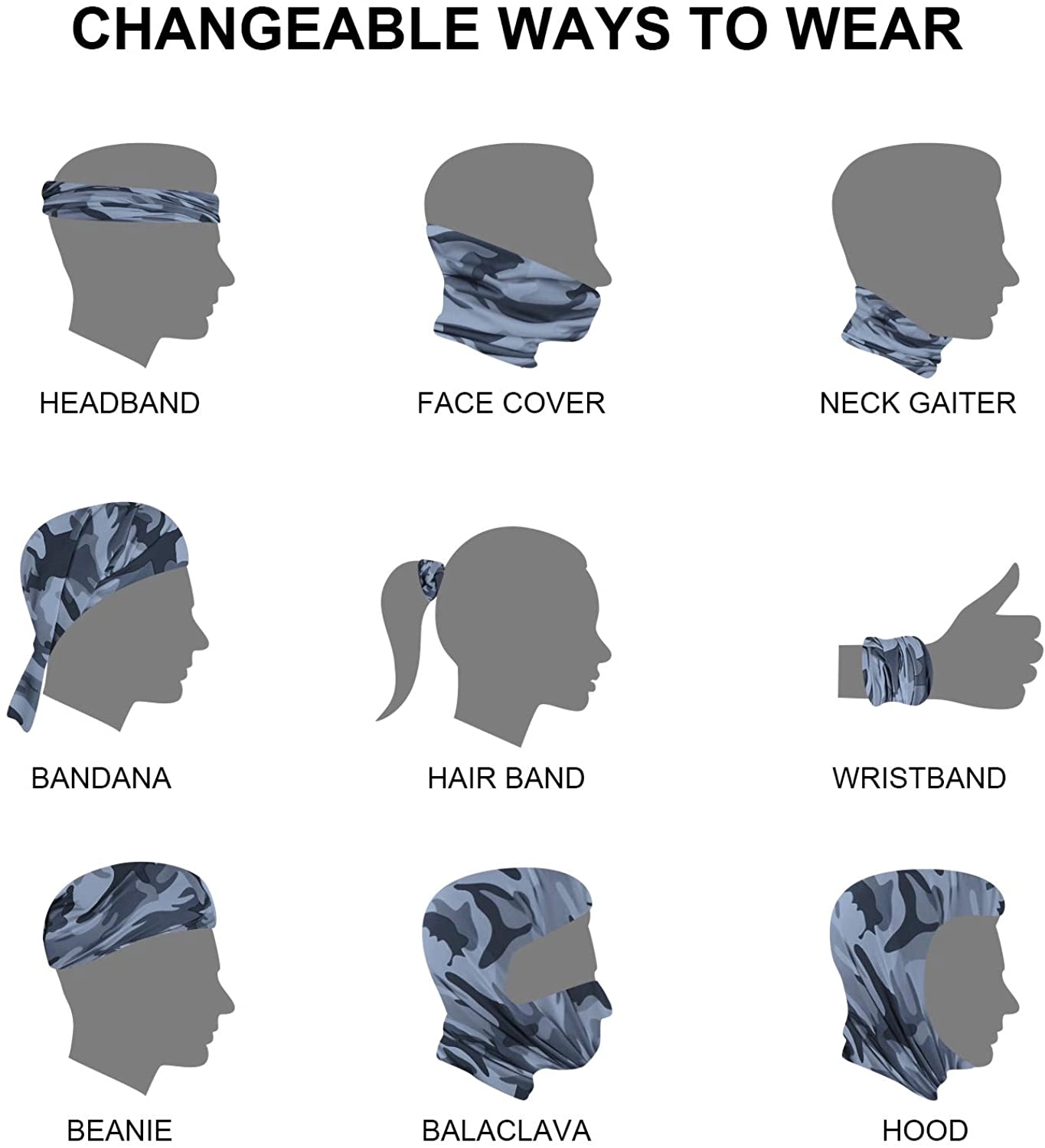 Cooling Tube Bandanna Headband Face Mask/Neck Scarf 2