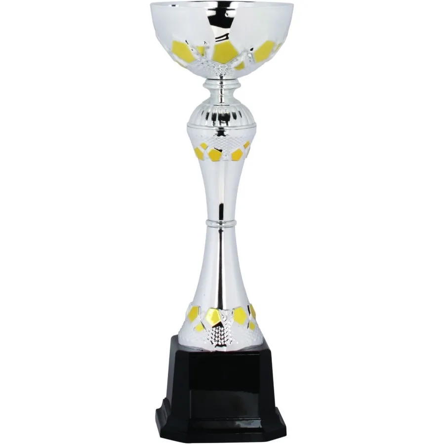 10 3/4" Silver/Gold Completed Metal Cup Trophy On Plastic Base 4