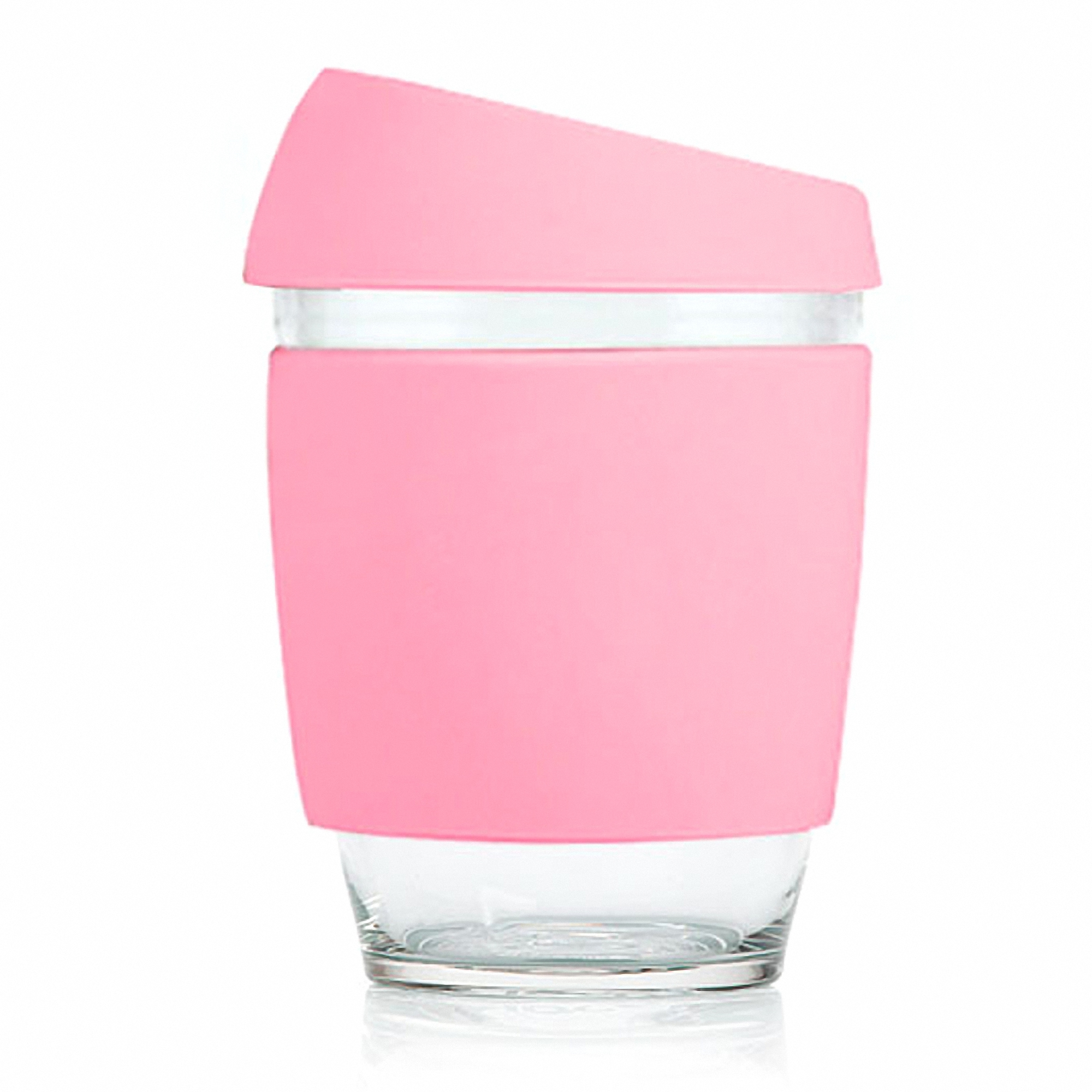 12oz Reusable Glass Travel Coffee Mug with Lid 4