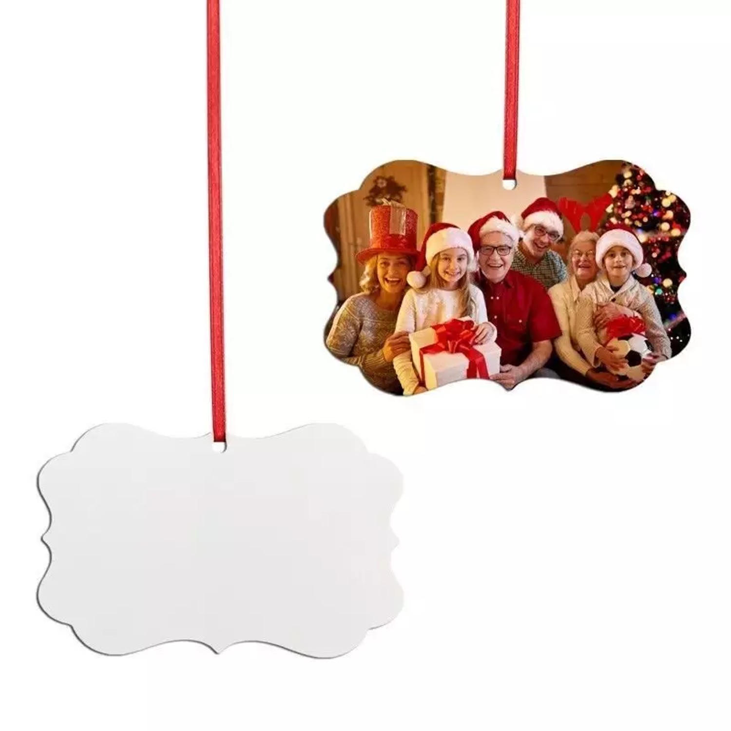Rectangular Frame MDF Christmas Ornament 2
