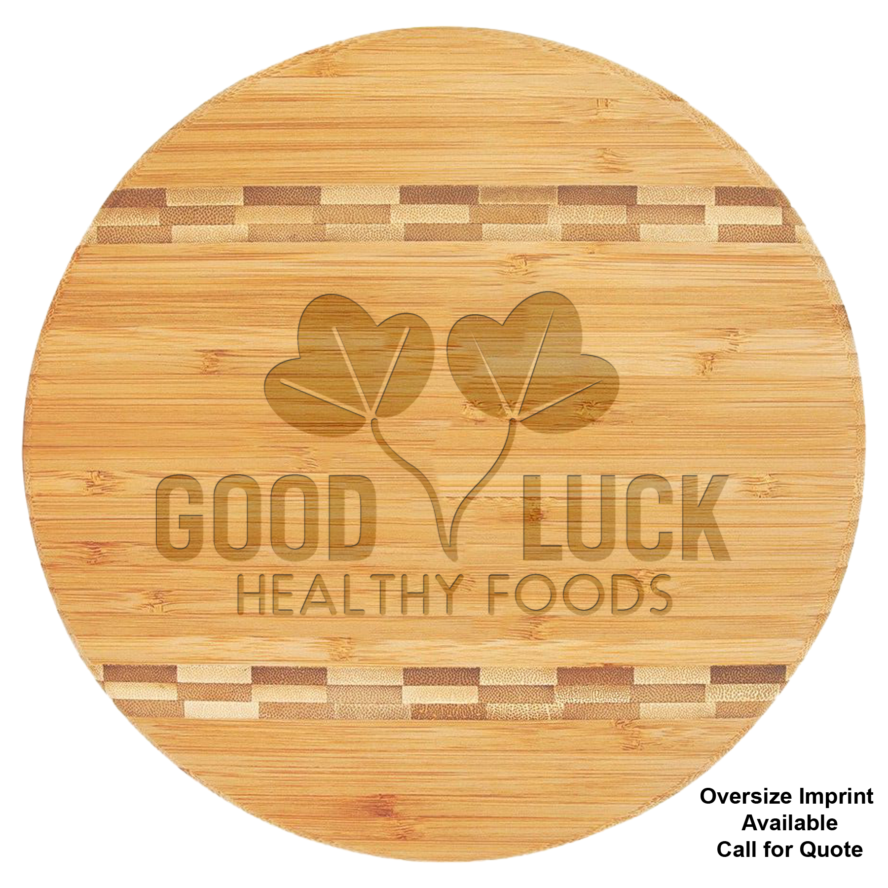 9 3/4" Round Bamboo Cutting Board with Butcher Block Inlay 3