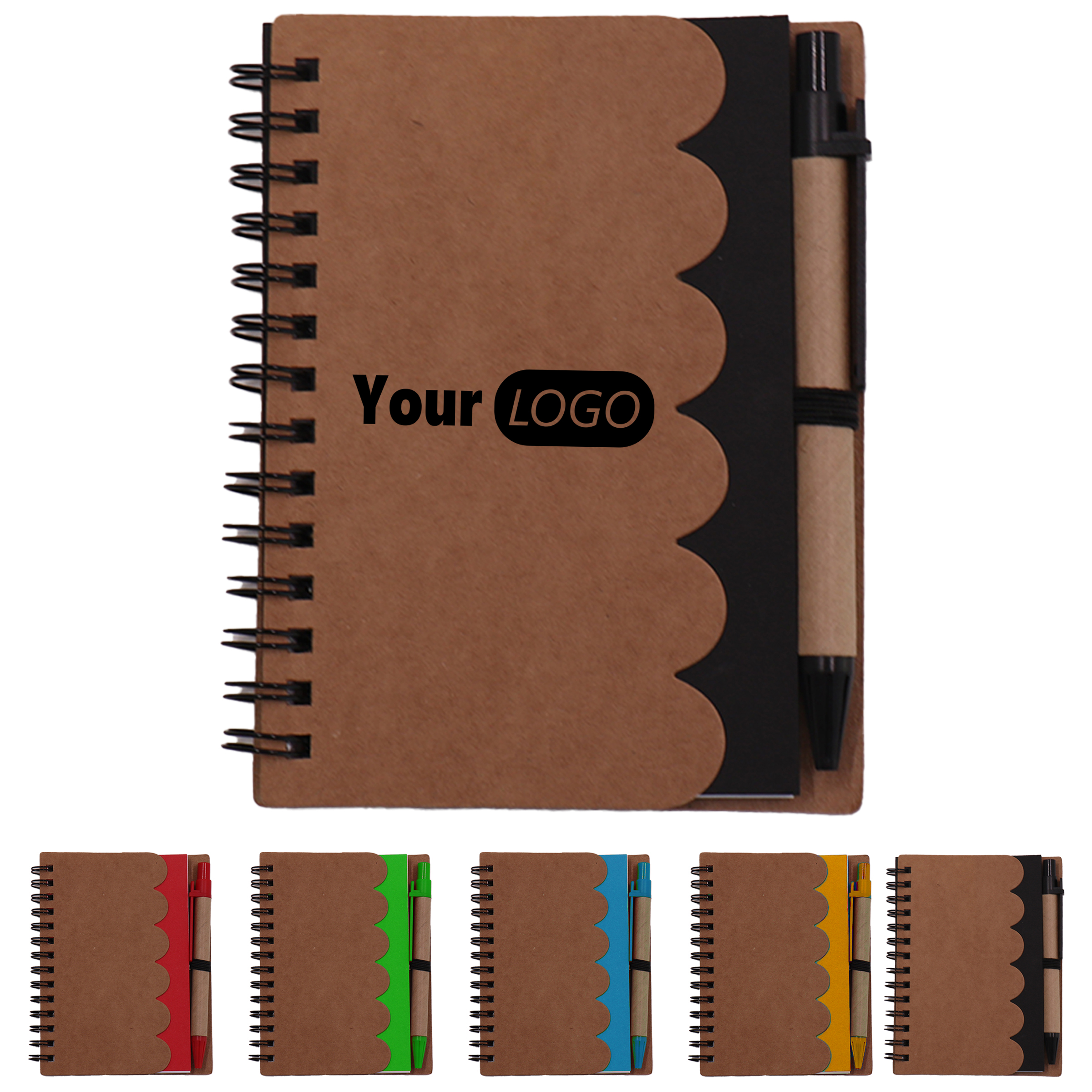 Scalloped Edge Spiral Notebook with Pen 7