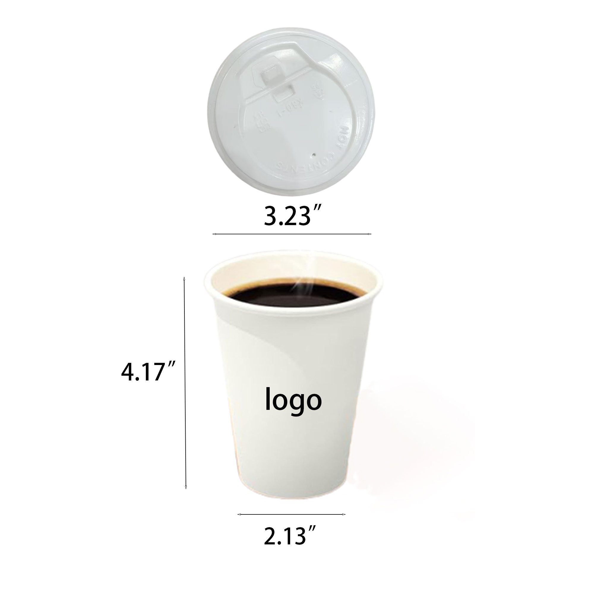 12OZ Disposable Paper Cup W/ Lid 2