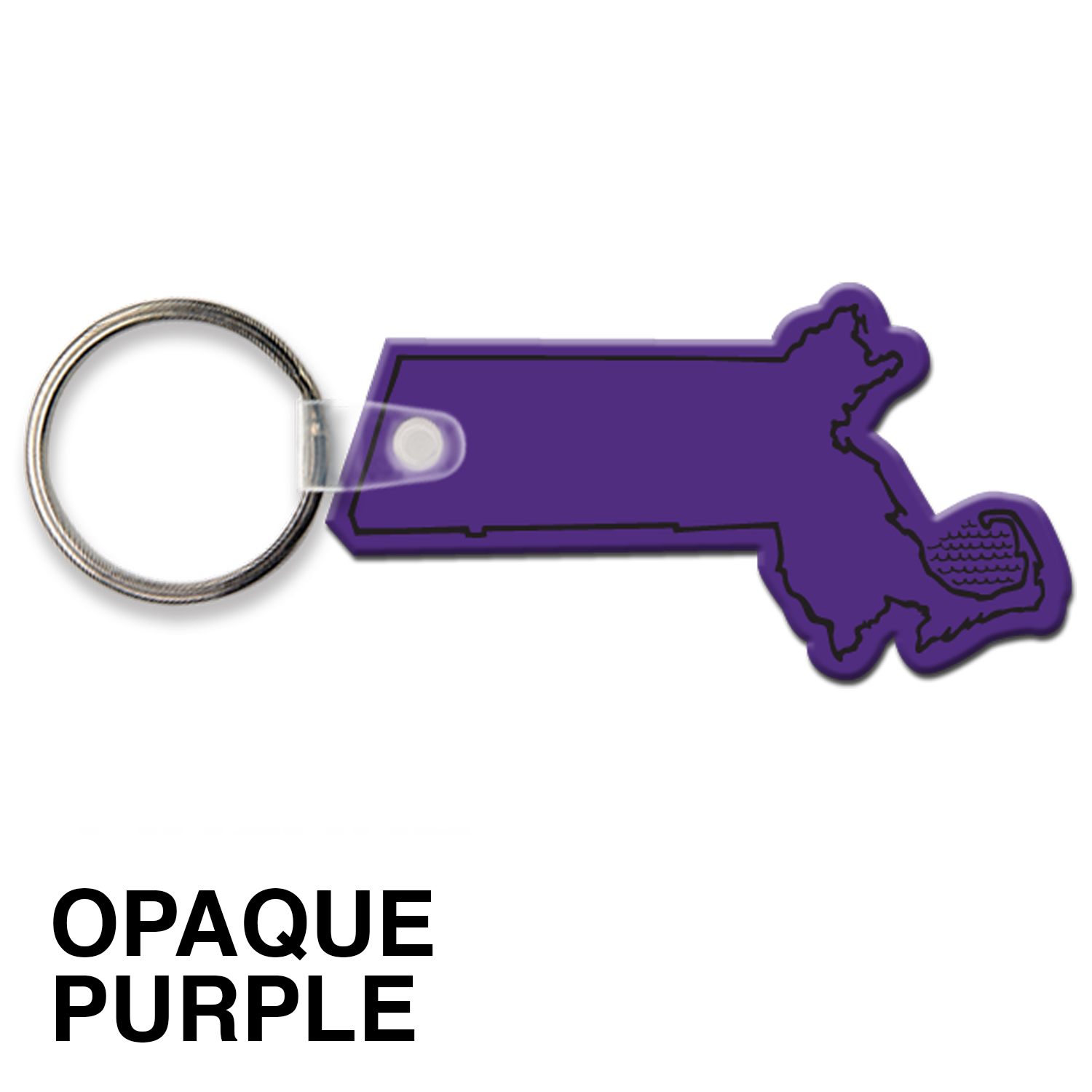 Massachusetts State Shape Key Tag (Spot Color) 2