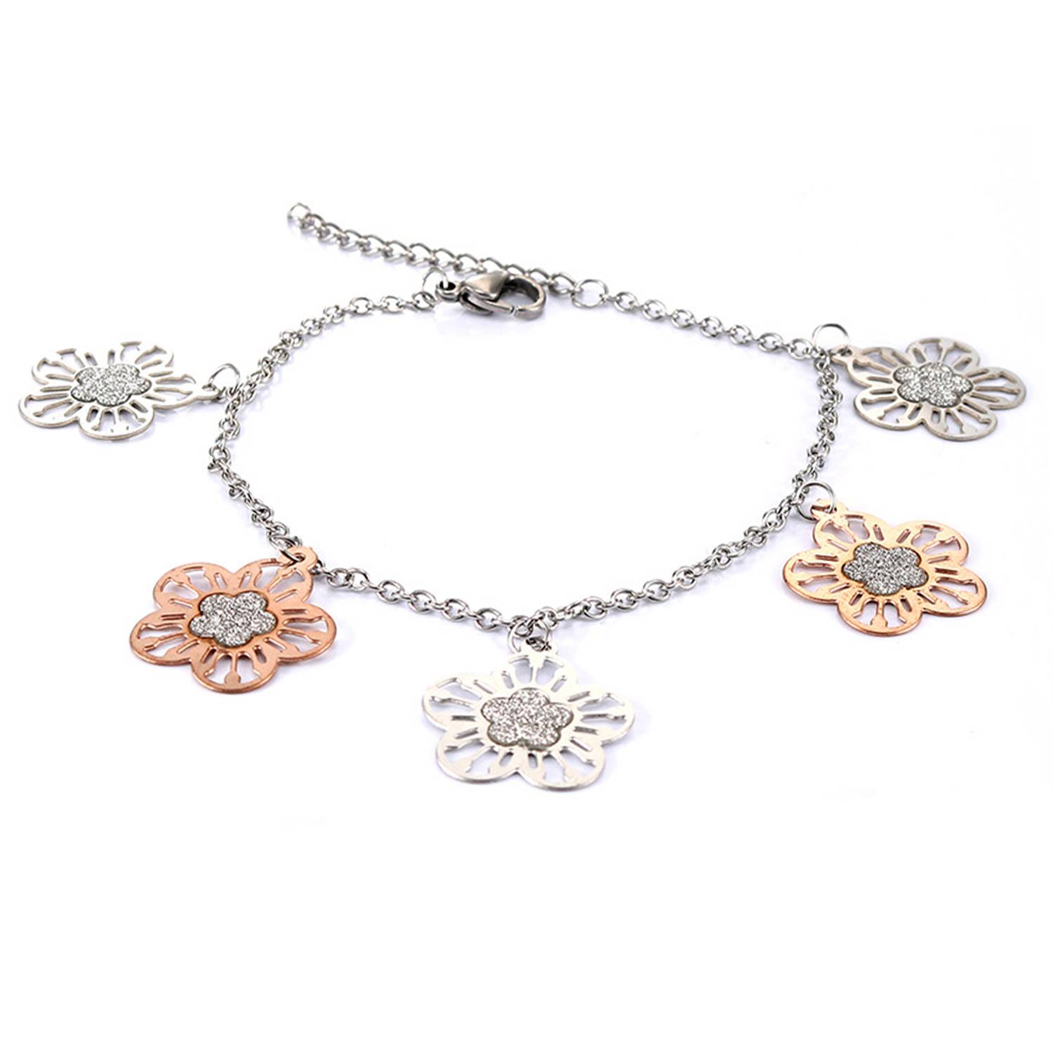 Alloy Fashionable floral openwork bracelet