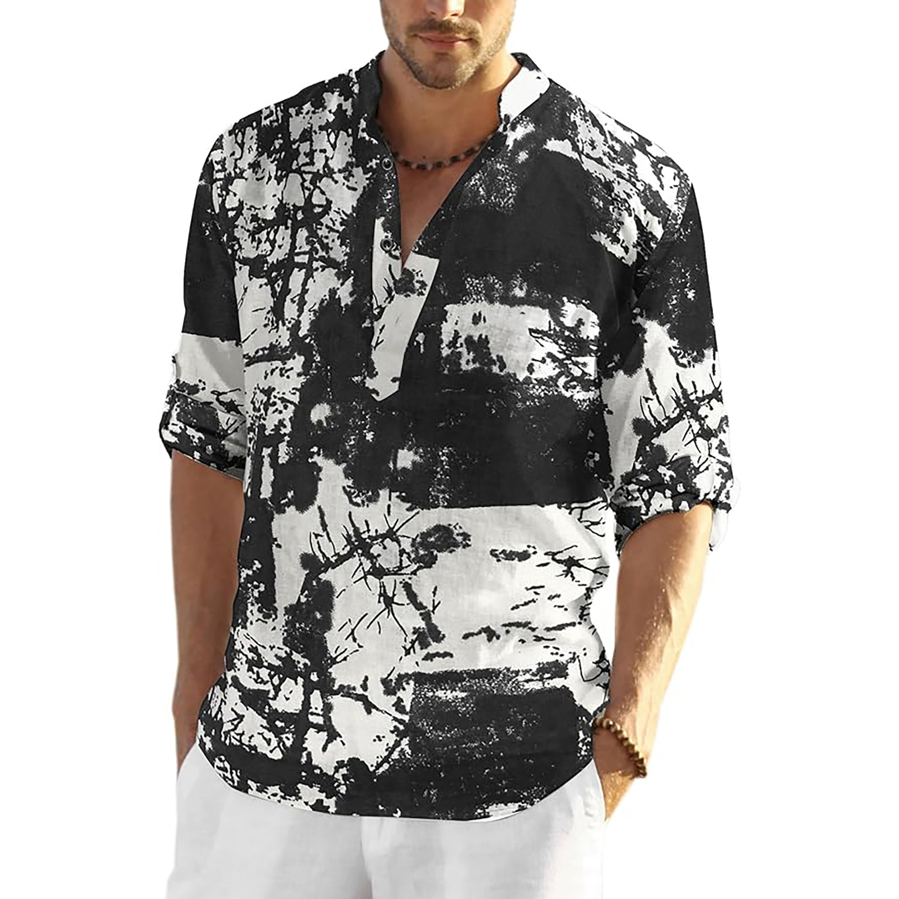 Casual Henley Collar Shirt 26