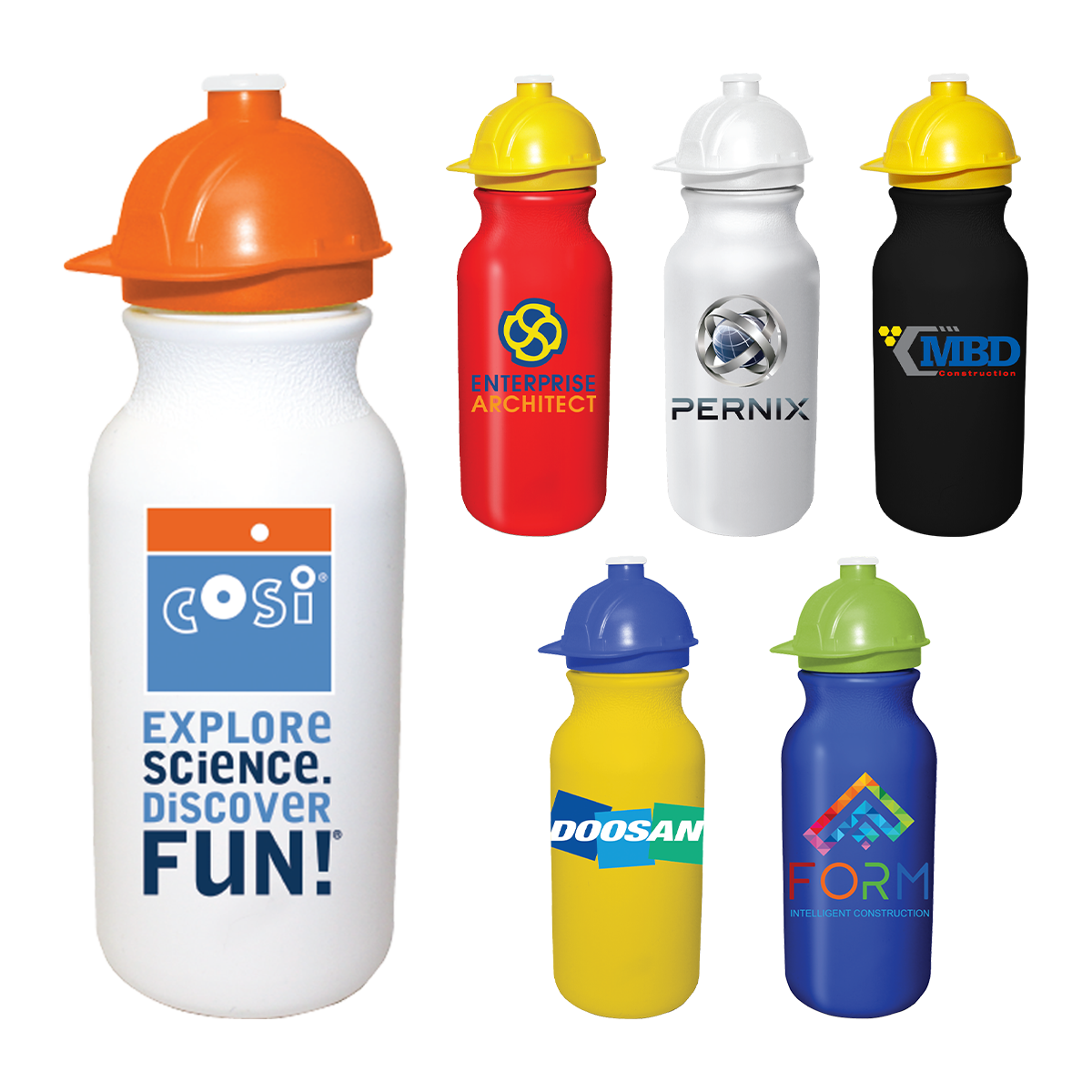20 oz. Value Cycle Bottle w/ Safety Helmet Push 'n Pull Cap 8