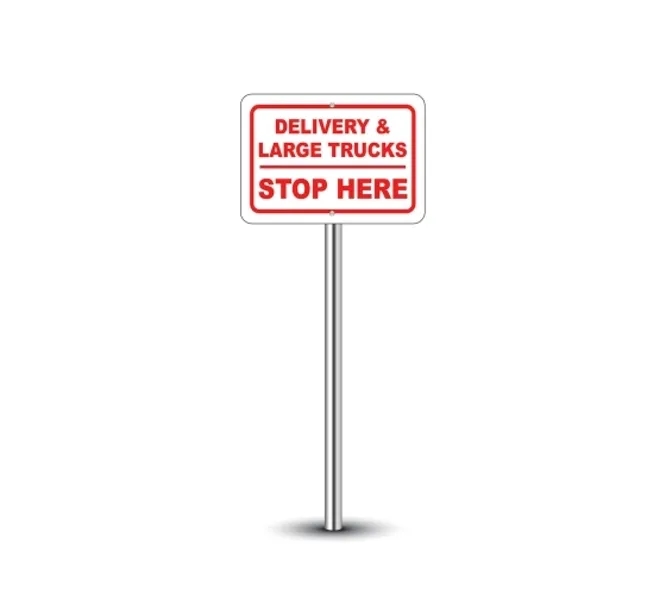 Reflective Truck Parking Only Signs-1ft x 1ft (SQFT) w/Holes 3