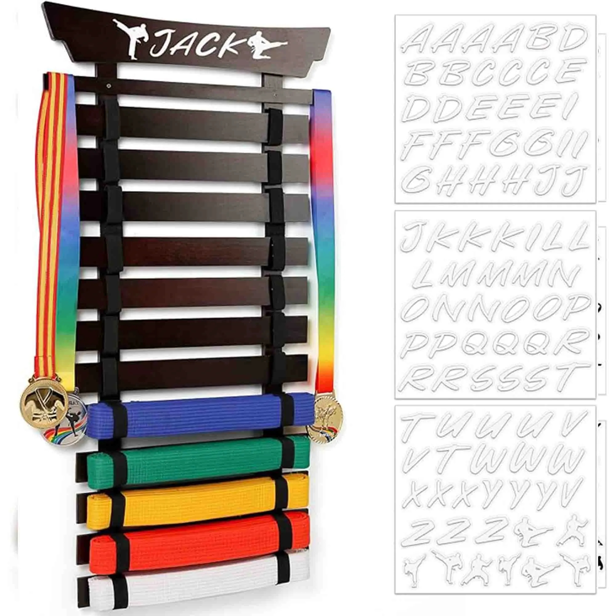 10 Belts Taekwondo Display with Stickers 6