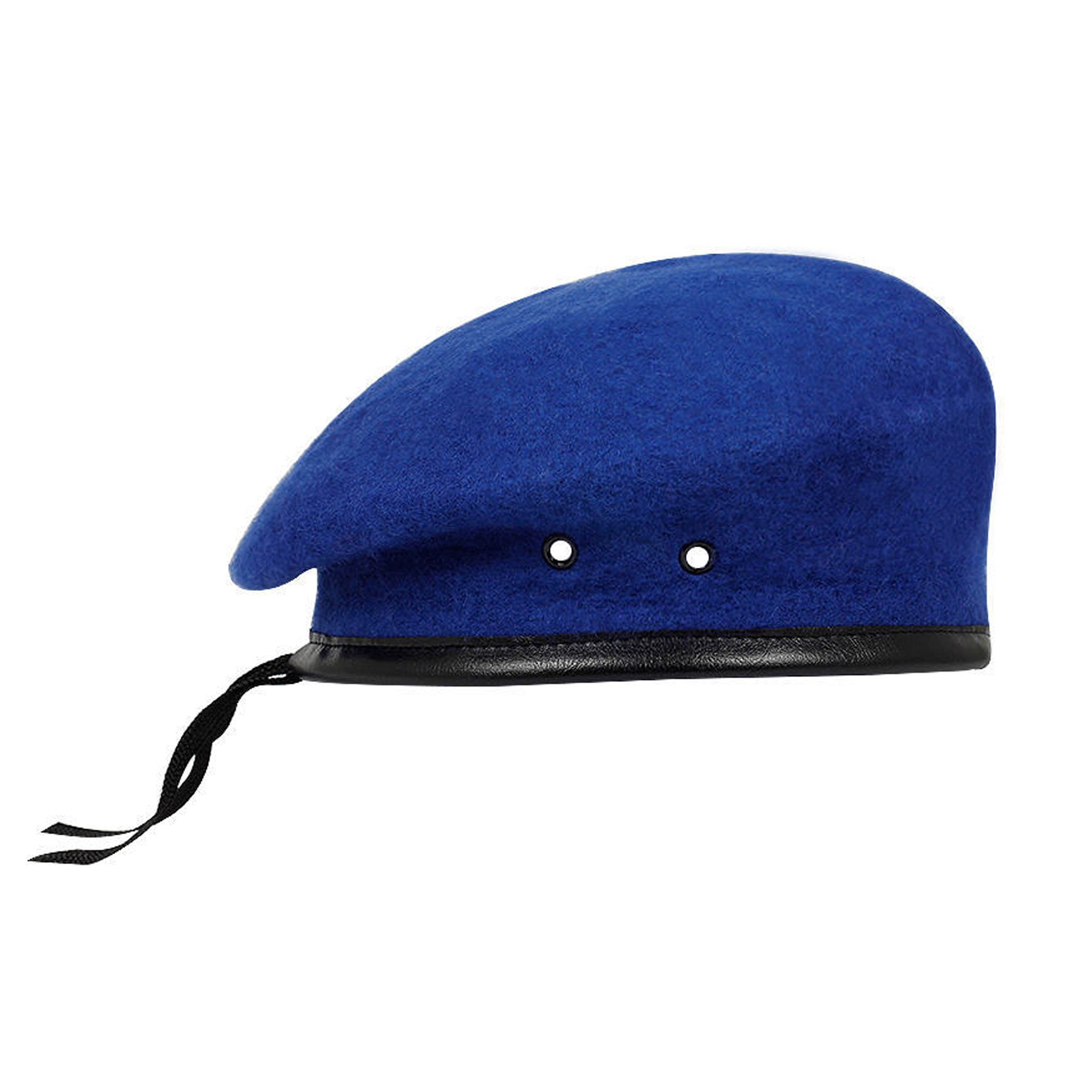 Men Faux Leather Trim Wool Blend Berets 2