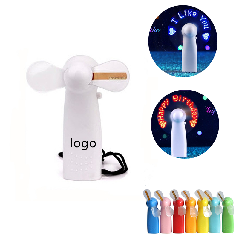 Mini Custom USB Message Flash Desk Handheld LED Fan 1