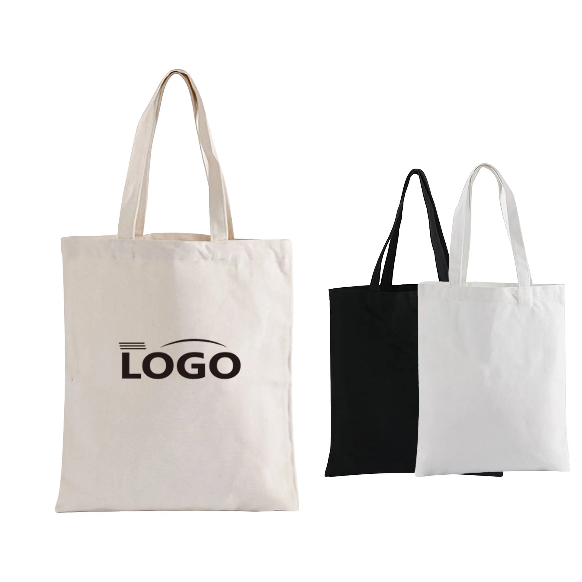 Handles 98% Cotton Canvas Tote Bag Foldable Grocery