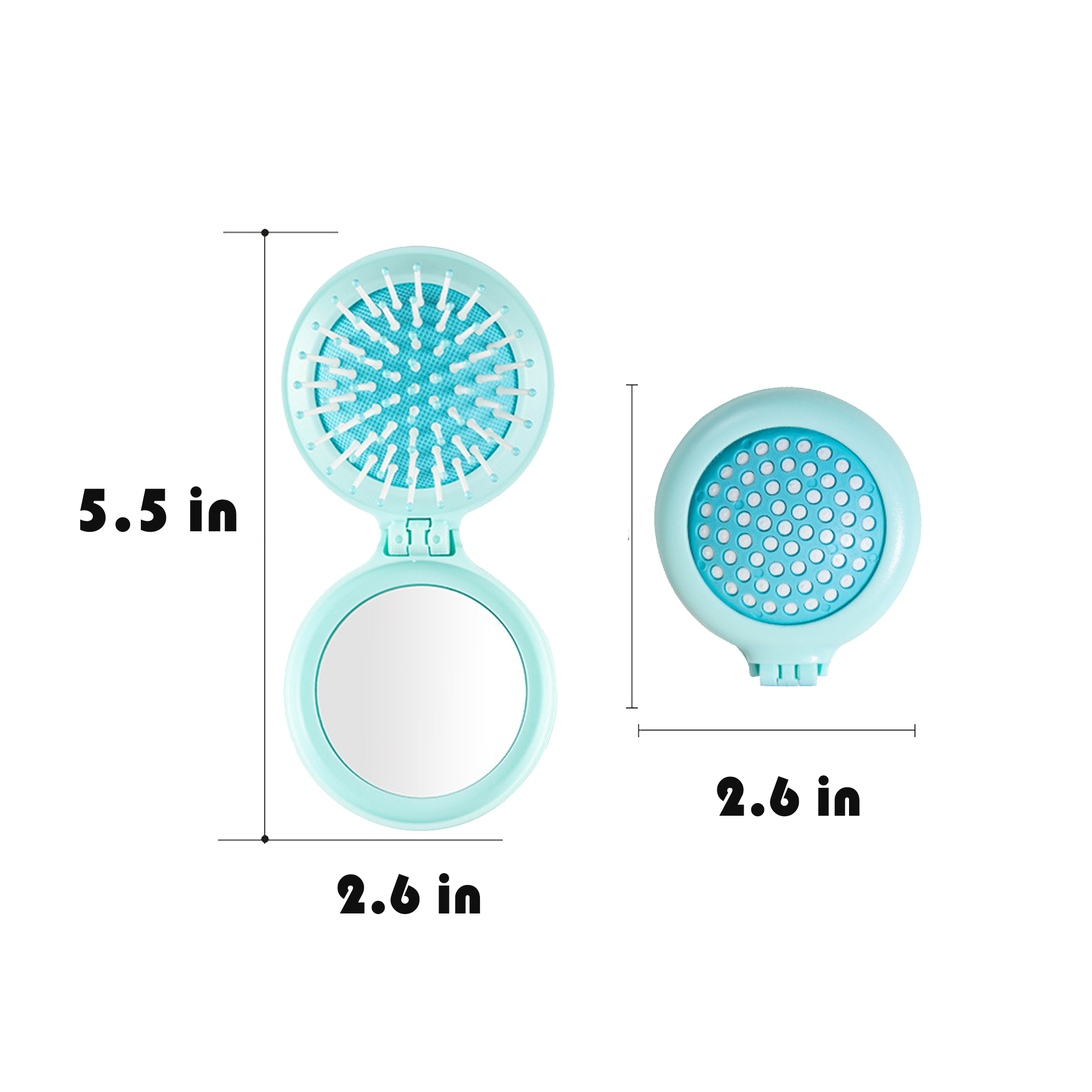 Folding Mini Makeup Mirror With Retractable Comb 1